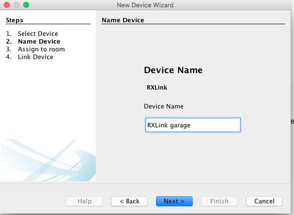 This will bring up the new device setup wizard, select RXLink from either the All or Wireless lists.
