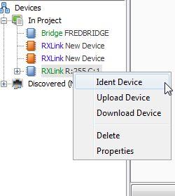 3.3 Multiple RX-Links and extra information If you have multiple RXLinks repeat the process until all units have been addressed and are appearing in the device list as assigned devices (blue icon and