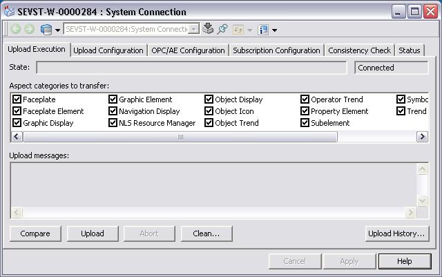 Section 3 Configuration Running Upload Activation of an upload is done from the Upload Execution tab on the System Connection aspect found on the Remote System object.
