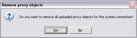 Running Upload Section 3 Configuration Clicking the Clean button removes all proxy objects and aspects uploaded for the system represented by the Remote System object.