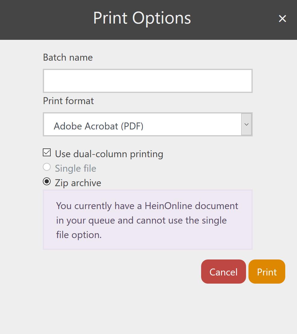 Click the round Print button Make your formatting selections, just as you would