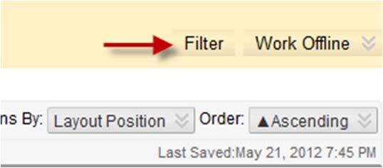 Using Filter Instructor can use filter feature to display Grade Center by Category or Status. In this demo, we want to display Grade Center by Assignment category.