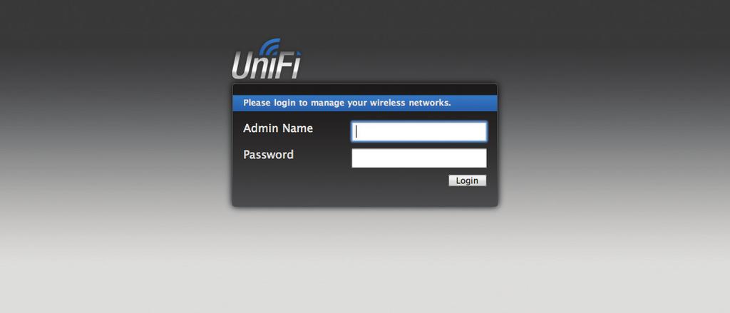 Congratulations, your wireless network is now configured. A login screen will appear for the UniFi Controller management interface.
