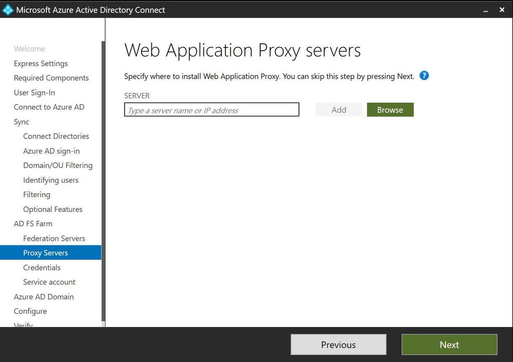 Step 15: Web Application Proxy servers In this step, you will be able to select the Web