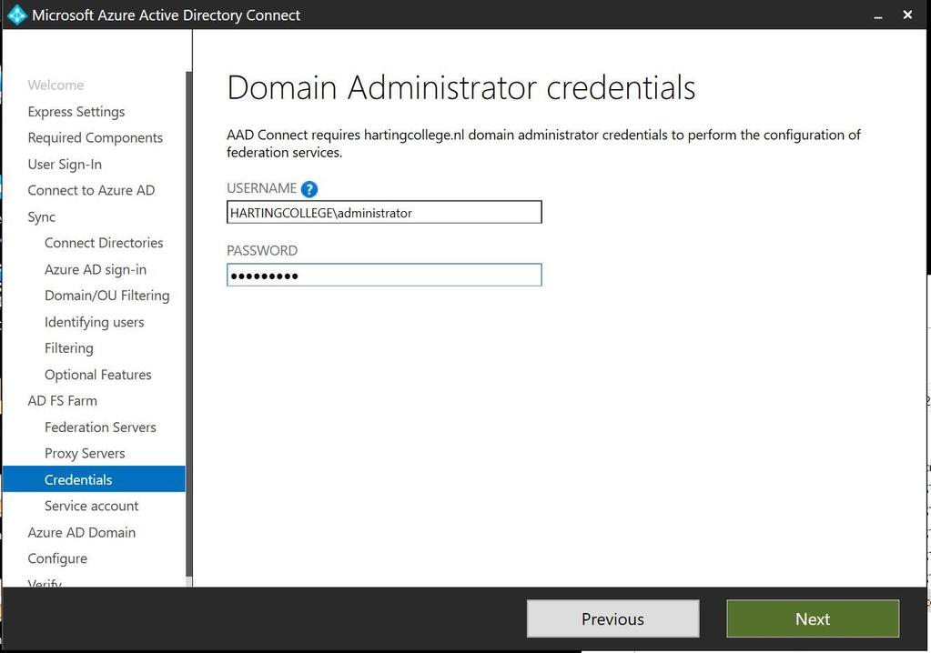 Step 16: Domain Administrator credentials In this step, you will have to