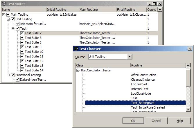 Part 4: Types of Testing Figure 3 You can use the Test Chooser to select from a list of unit tests that TestComplete finds in your tested application.