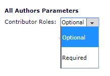 Collecting Contributor Roles: Configuration Policy Manager > Submission Policies >Edit Article types > Edit Make sure Set "Contributor Roles" Preference: is set to
