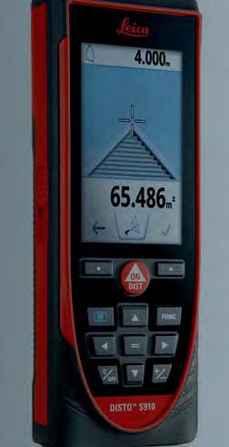 To provide you with complete and reliable documentation, the Leica DISTO S910 also stores all the pictures showing where you measured to.