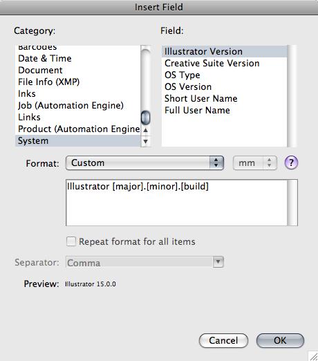 5 Defining a Custom Format To define your own field format: 1. Choose Custom in the format list. 2.