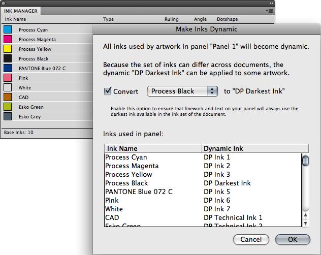 This dialog shows all the ink patches you selected, with the inks sorted the same way as in the Ink Manager plug-in.
