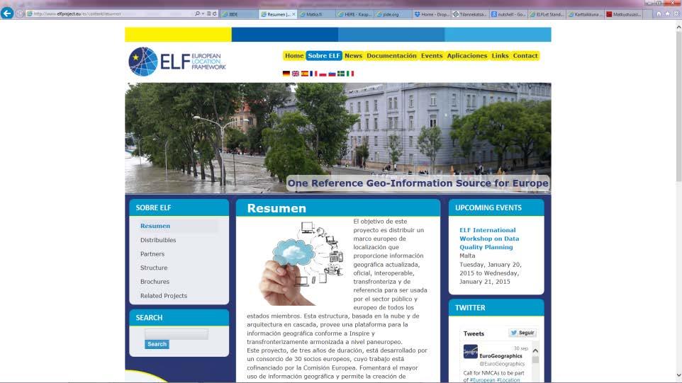 ELF project in a nutshell 30 partners, 13 National Mapping Authorities + 10 more joining 19 countries Part funded by the ICT-PSP budget, 13 million euro Runs between 2/2013-2/2016 (8/2016 proposed)