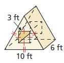 Each base edge of prism A is 4 inches, and each base edge of prism B is 6 inches.