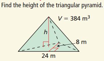 Examples: Using the Volume of a Pyramid A square pyramid has a height of 12 centimeters and
