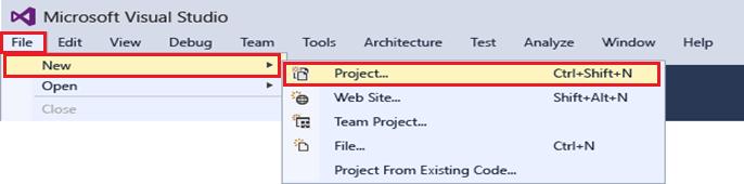 0.4 Visual Studio IDE When you create an application in Visual Studio, you first create