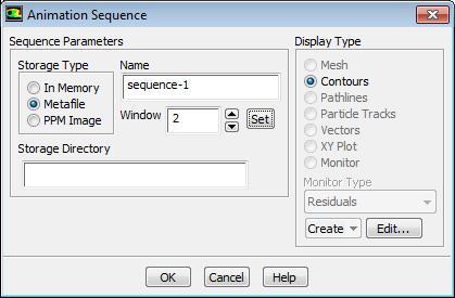 Set "Animation Sequences" to 1. Set "Every" to 2. Set "When" to "Time Step". Click "Define".