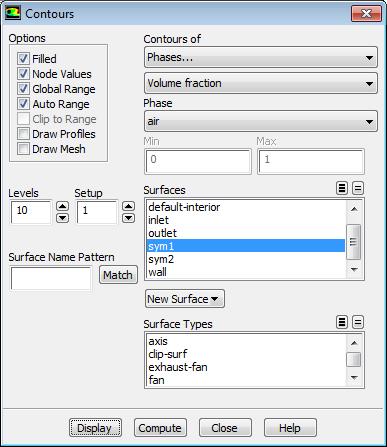 Define Animation Solution [2] Set the animation sequence cont In the Contours panel select "Filled" under "Options".