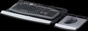 keeps mouse from sliding off tray 50% larger mousing surface 8017801 OFFICE SUITES Keyboard Tray Fully adjustable unit moves keyboard and mouse off the desktop