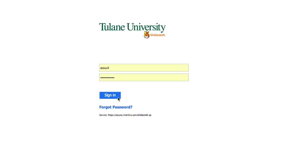Step 2: You will be redirected to a Tulane-branded page. Enter your username (part of the email without the @tulane.edu ) and regular Tulane email password. Click Sign In.