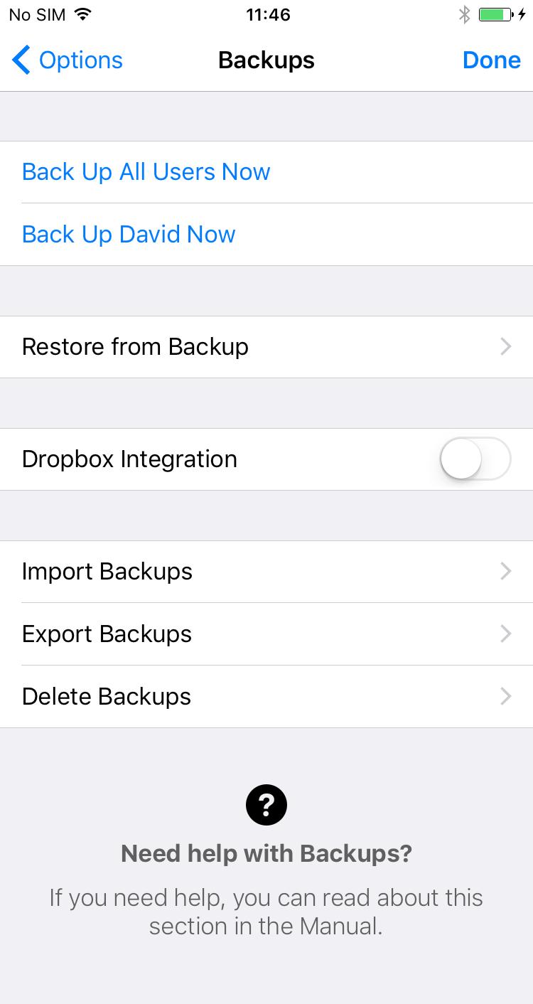 15. Options: Backup 21 WHY BACKUPS ARE IMPORTANT It is important to regularly make backups to store outside of your device.