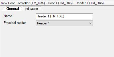 DOOR CONTROLLER SETUP > DOOR SETUP > READER SETUP > GENERAL Name: - the name of the reader as it will appear in the software.