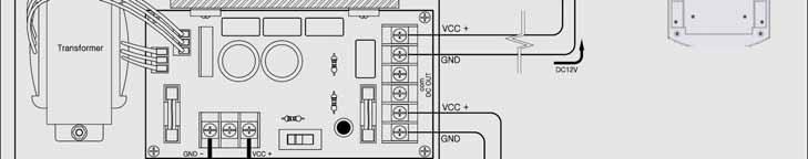 - On the back of the circuit board, connect a DC 12V