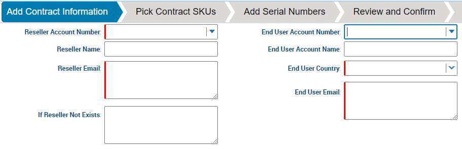 2. Click the CREATE ECONTRACT button. The Add Contract Information page is displayed. 3.