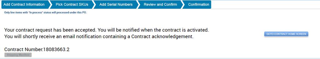 22. Confirmation of successful new contract revision gets displayed once you click on confirm. 23.