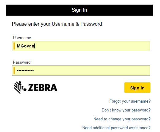 2. Enter your Username and Password and click Sign