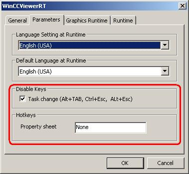 NoUser.xml. 5. In the Parameters tab, make the following settings: Check Disable Keys.