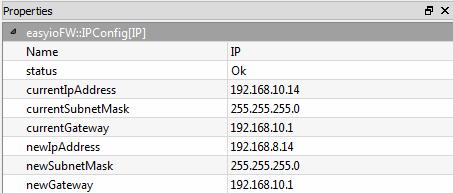 Changing IP address By default the EasyIO FW 08V series controller IP address is 192.168.10.8. Changing the IP address can only be done via CPT Tool.