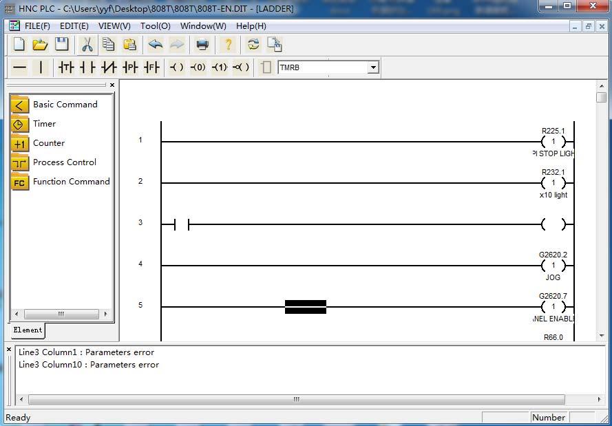 6.4 PLC Functions 6.4.1 Interfaces of Ladder Graph The ladder interface consists of the toolbar, primitive tree, edit box, and the message box.