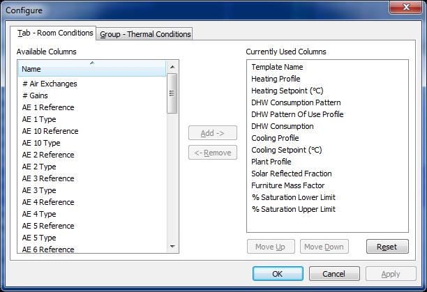 3.4 Configuring Columns and Tabs The easiest way to manage the columns displayed in the current tab, and to manage the tabs available in the current tab group, is via the Configure window.