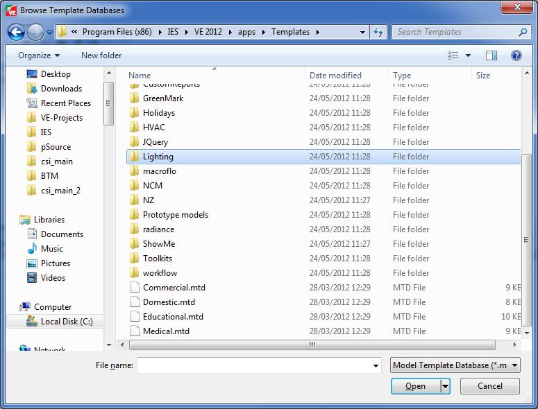 3.7 Importing Templates from VE Projects The Tabular BTM provides the functionality to import templates other from other VE projects or templates databases.