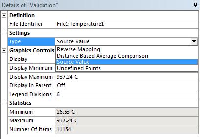 Display In Parent On to show the validation data when the parent