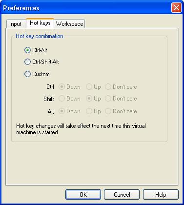 CHAPTER 5 Running VMware Workstation Hot keys The Hot Key tab lets you change the key combination that determines whether certain combinations of keys are passed to the guest operating system or