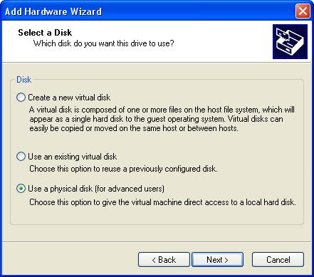 CHAPTER 7 Using Disks Adding Raw Disks to a Virtual Machine Use the Virtual Machine Control Panel (Edit > Virtual Machine Settings) to add a new raw disk to your virtual machine.