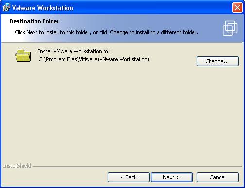 CHAPTER 2 Installing VMware Workstation 5. Choose the directory in which to install VMware Workstation.