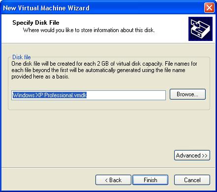 You can install additional virtual disks using the Virtual Machine Control Panel For example, you need about 500MB of actual free space on the file system containing the virtual disk to install
