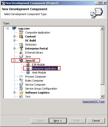 Build the External Library DC Create Enterprise Application DC and