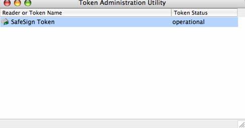 5.2 Verify installation When SafeSign is installed, you can verify that installation is successful by checking for the presence of the Token Administration Utility (in the Applications folder):
