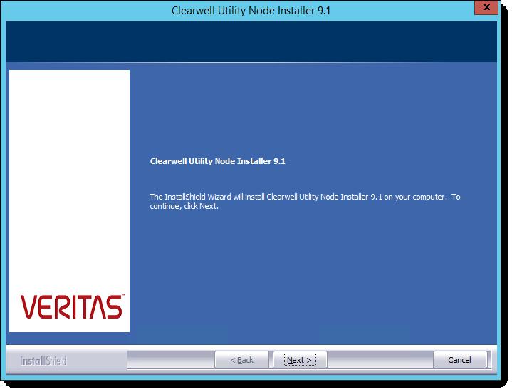Installation Installing the Utility Node 19 7. If there is not a previous version on the server, or if it has been removed (as described in step 6), the following screen appears.