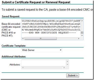 Copy and paste that into the Base-64-Encoded field, and set the Certificate Template to Web Server: Hit submit to finalize, and you should see the option to Download Certificate or Download the