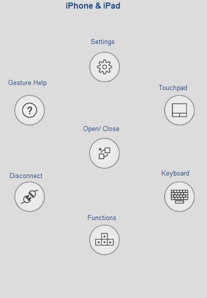 Gestures When you open an application on an, the gesture icon will appear, tap it and menu buttons will appear.