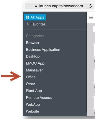 Find an Application Category How to Use Launch on an 1. Tap the menu button 2.