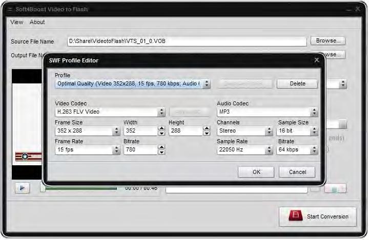 Profile Editor Use the Format Profile option of Soft4Boost Video to Flash to change your output flash video parameters.