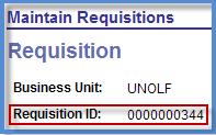 14. Select Save. The requisition id is now at the top of the page. Please make note of this requisition number as you may need it in case any unexpected system issue occurs. 15.