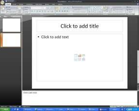 Outline and Slides Pane Slide Pane Notes Pane On the left side is the Outline and Slides Pane. The Outline tab displays an outline of the presentation. o Text can be entered directly into the outline.