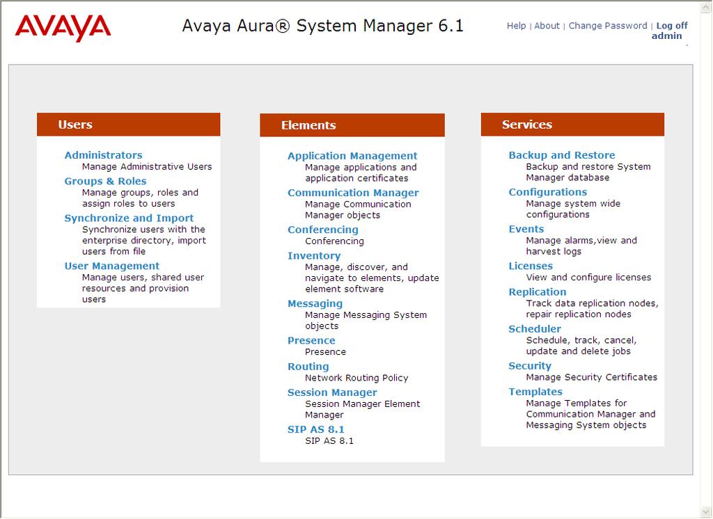 6.1. Avaya Aura System Manager Login and Navigation Session Manager configuration is accomplished by accessing the browser-based GUI of System Manager, using the URL https://<ip-address>/smgr, where