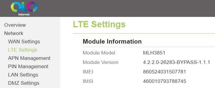 Figure 3 3 3.2.2 LTE Setting To set the LTE network, perform the following steps: 1. Choose Network >LTE Settings; 2.