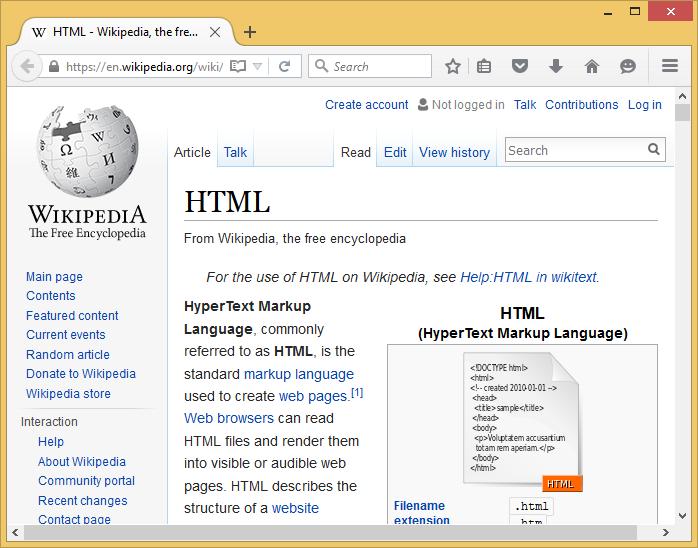Example: Hyperlinks <html> <head> <title> Hyperlinks </title> </head> <body> <a href="https://en.wikipedia.